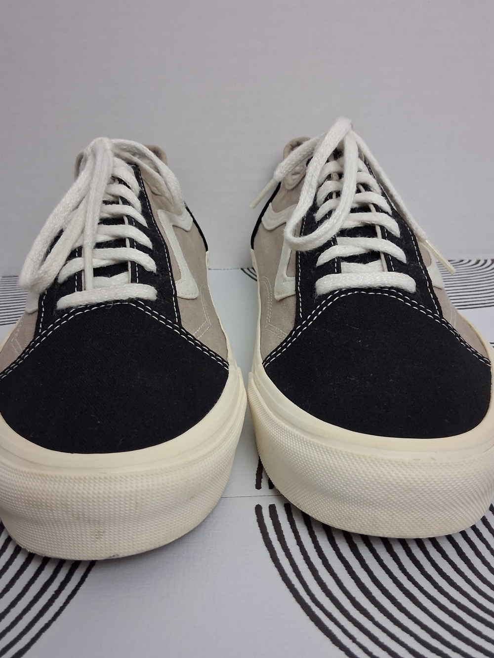 Vans Old Skool Mens 12 Black/Tan Tapered Eco Theory Multi Block SKT8R Sneakers - Picture 3 of 15
